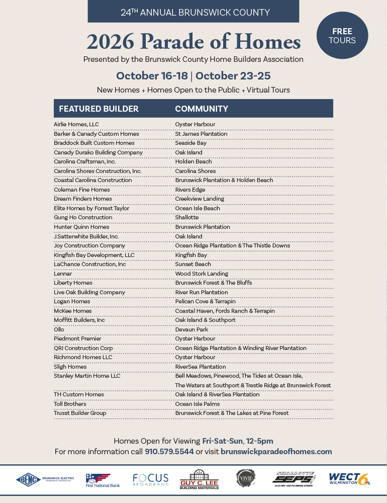 Brunswick County - 2026 Parade of Homes - List